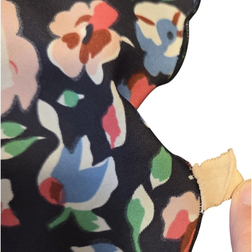 Floral Scarf Womens OS Black Ditsy Flower‎ Print Lightweight Silky Wrap